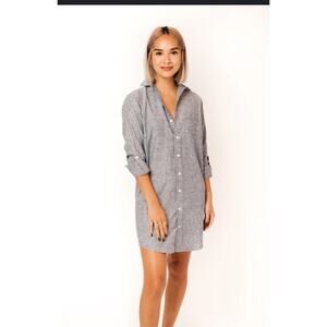 Emily Phillips Girlfriend Shirt Dress 5/L Organic Cotton Minimalist Coastal Work
